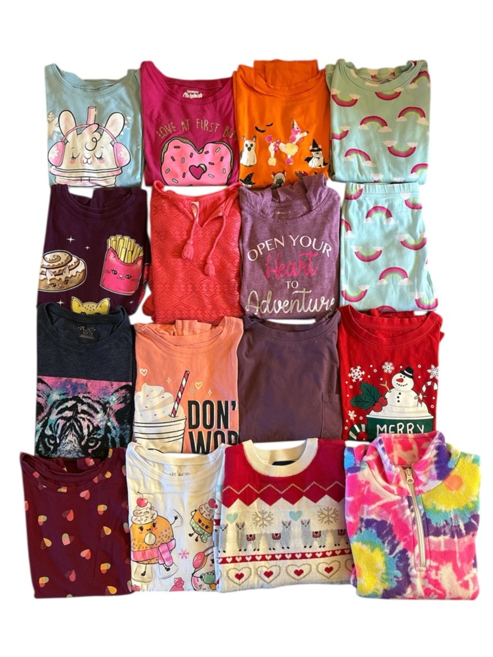 Girl’s 40 piece Clothing Bundle Pants Long Sleeve Tops Leggings Size 7/8 7 8